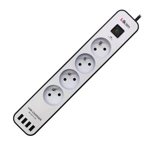 4 A/C French USB power strip surge protector with 4 USB SP04CF