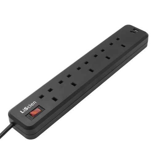 5 A/C UK USB Power Strip Surge Protector USB-C SP05AUK